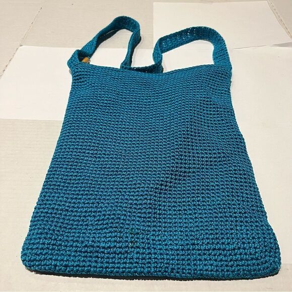Beautiful Crochet Shoulder Bag Turquoise - Picture 1 of 9